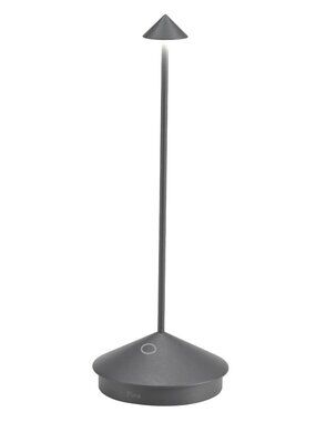 Zafferano Pina Pro Cordless Table Lamp in Grey Color, 11.5"
